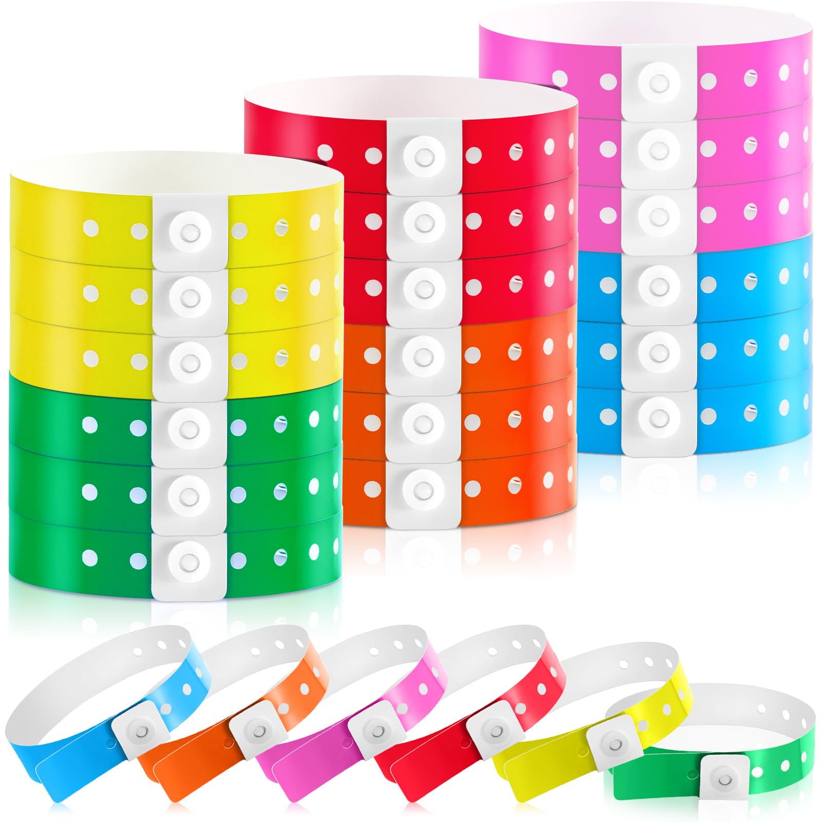 Henoyso 300 Pcs Assorted Colors Plastic Wristbands for Events