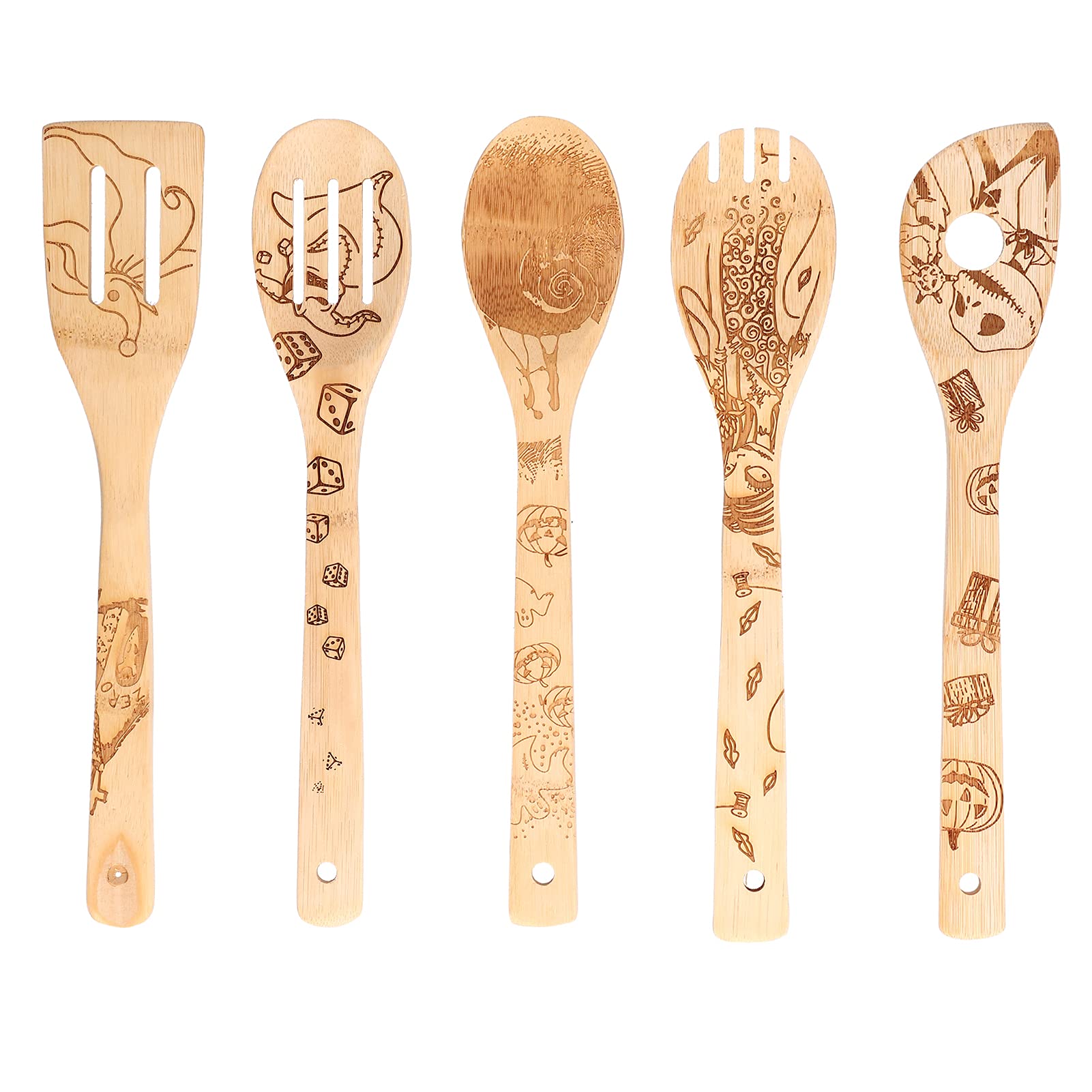 Spatule pour frire et cuire en bois gravé, une idée cadeau originale pour chef
