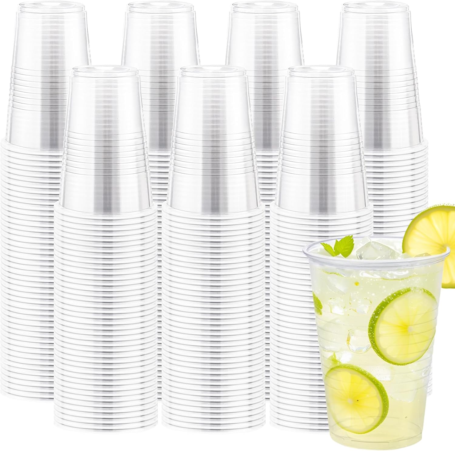 Lamosi 1000 Pack 12 oz Clear Plastic Cups,12 Ounce Disposable Cups, Cold Drinking Cups for Party, Events 12 OZ-1000 Pack