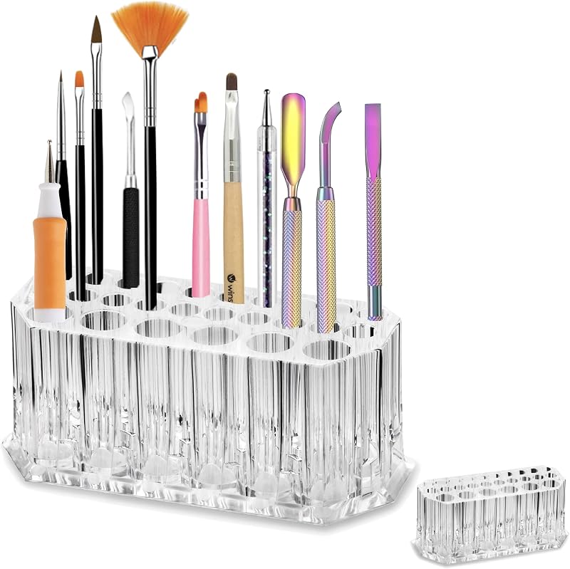Organizador de ferramentas para nail art BY ALEGORY em acrílico transparente, 26 compartimentos