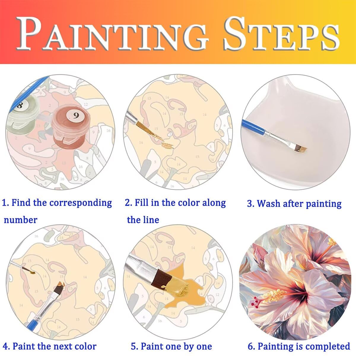 Dipingere con i Numeri Fiore, Paint by Numbers Adulti Pianta, Fai da te Creativi Adulti Quadri da Dipingere Numerati Kit per Decorazione Della Parete di Casa, Regalo 80x110 cm Senza Cornice 67-W