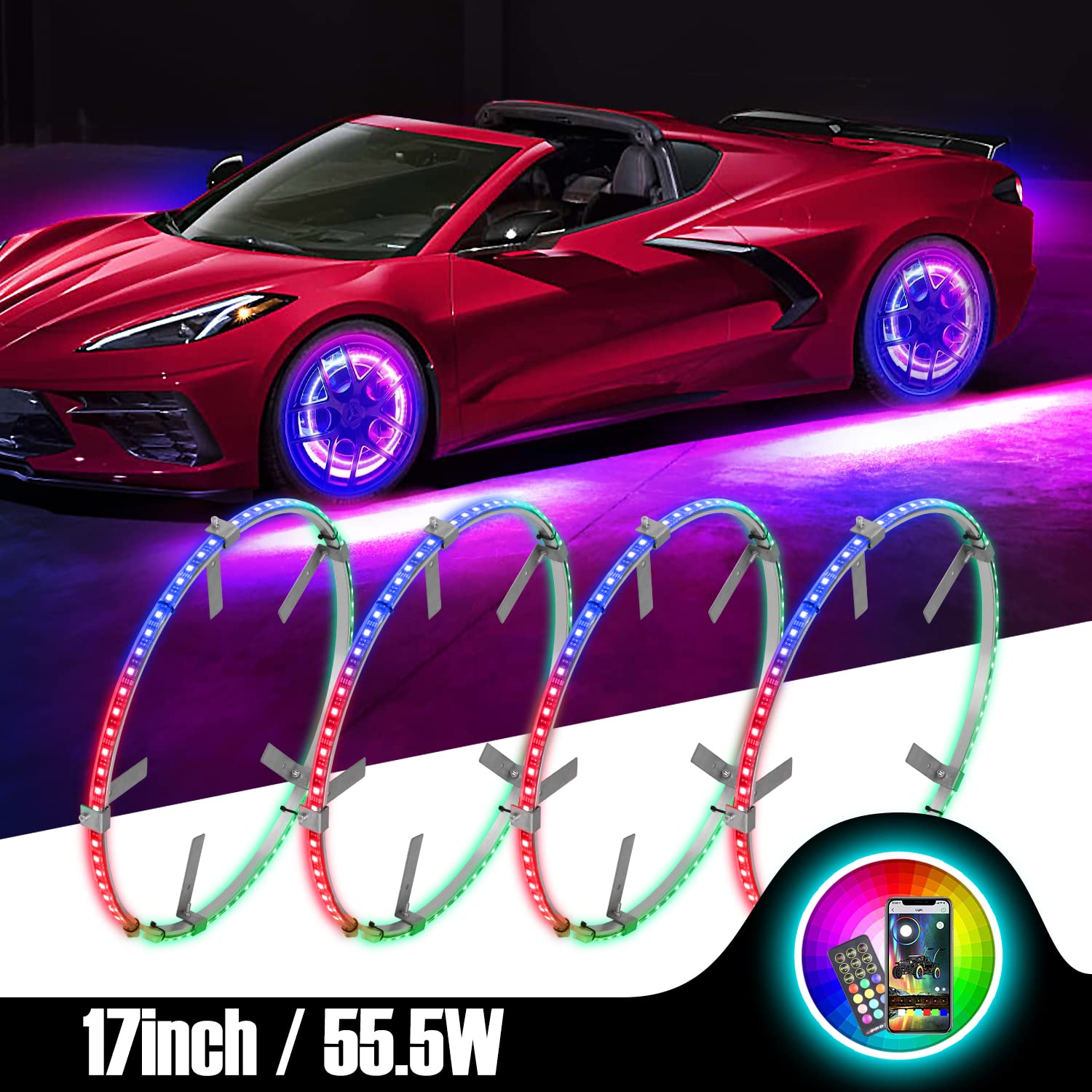 Buy Uemicip 17inch Single Row Dancing Color Wheel Ring Light Kit Dream