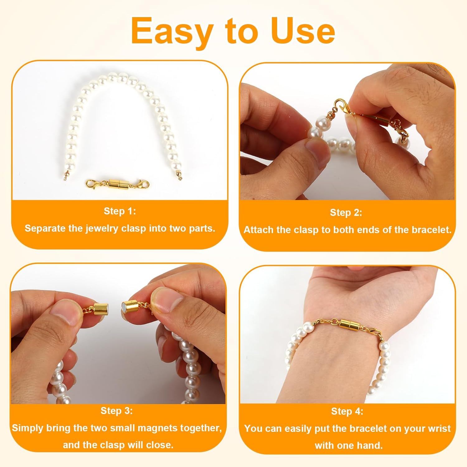 20pcs Magnetic Necklace Clasps and Closures, Zinc Alloy Fashionable Jewelry Magnet Clips Fasteners for Bracelet Necklace Anklet Chains Extender Finding Accessories (Gold & Silver) - Image 5