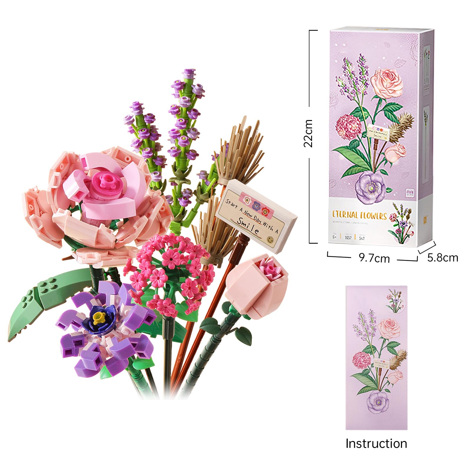 Amazon.com: ZIYOSTAR Mini Bricks Flower Bouquet Building Sets, 547