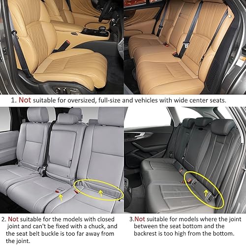 Miniatura 2 de West Llama Juego completo de fundas de asiento de coche para asientos delanteros y traseros solamente, protectores de cuero sintético PU de lujo