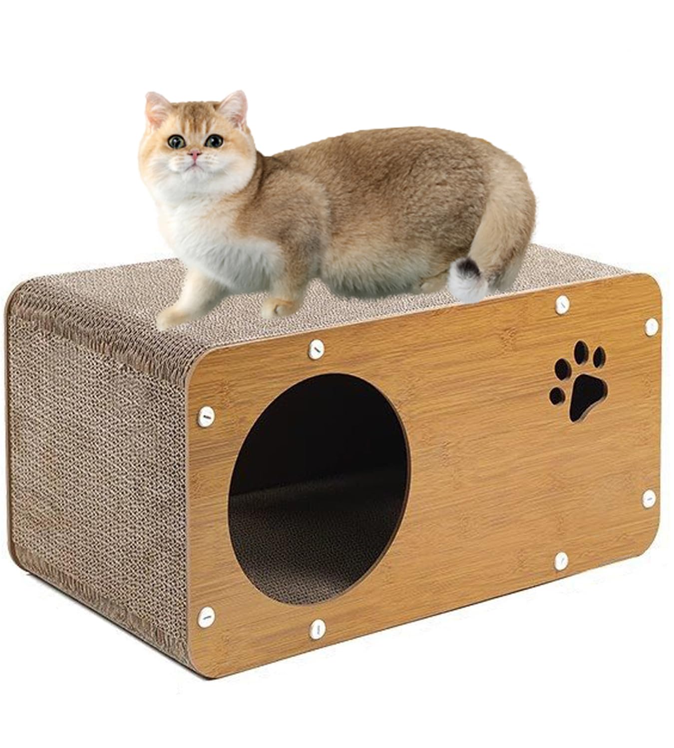 Gezipvn Cat Scratcher House，Scratching Board, Large Space Cat Bed Furniture for Multi Cats，Durable Board Entertain Feline Friends Prevent Furniture Damage
