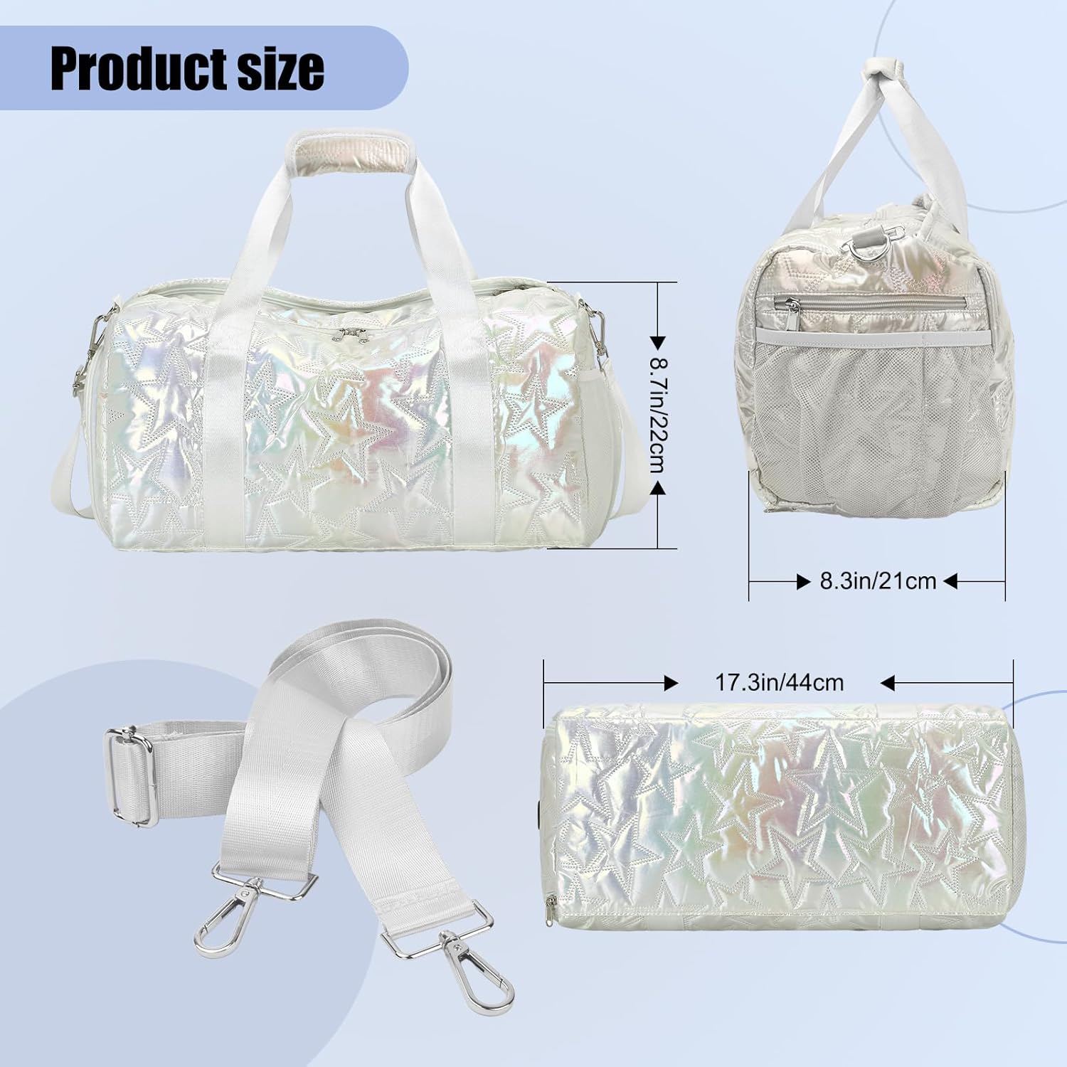 Forestfish Dance Bag For Girls, Small Gym Bag With Shoes Compartment Weekender Overnight Bag For Travel Lightweight Waterproof - Image 2