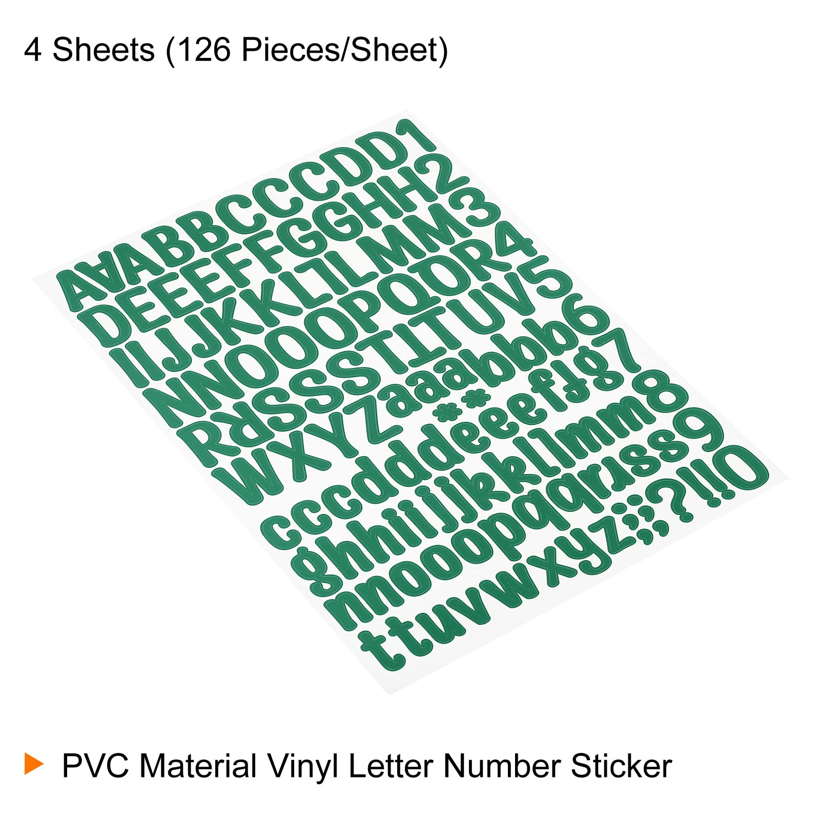 PATIKIL Kit Adesivi Lettere E Numeri In Vinile Verde - 126 Pezzi Per Foglio - Per Cassetta Postale, Indirizzo, Decorazione
