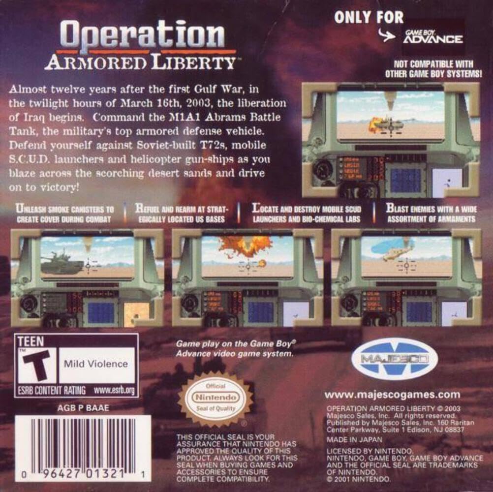 Amazon.com: Operation - Armored Liberty (GBA) : Video Games