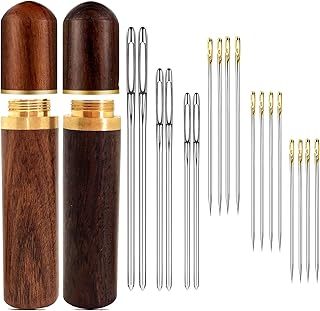 Fbshicung 32pcs Sewing Needle Set,24 Pieces Self Threading Needles Easy Threading Needles and 6 Pieces Large-Eye Hand Sewi...
