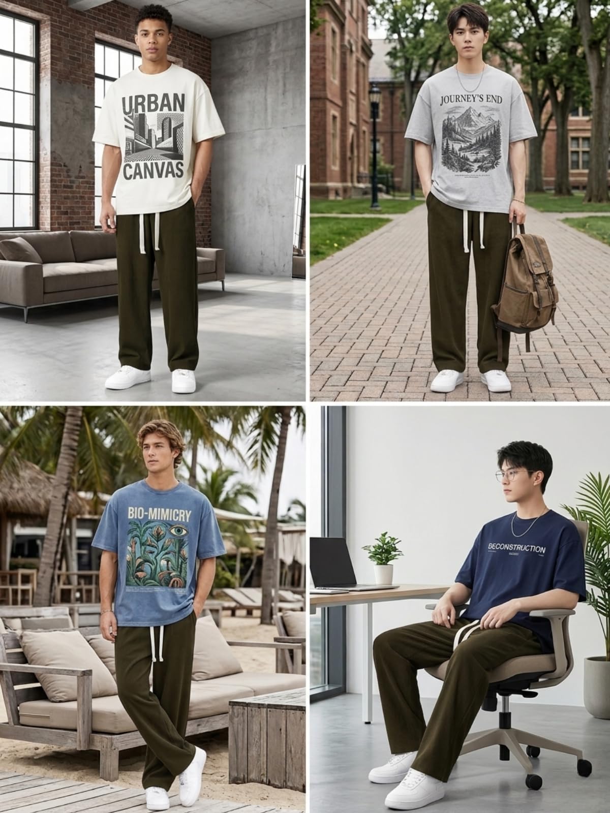 GRECIILOOKS Spodnie treningowe z lycry dla mężczyzn – rozciągliwe, luźne dopasowanie, do studia fitness, joggingu, koreański, do treningu, luźne spodnie średniej wysokości (dostępne w dużych