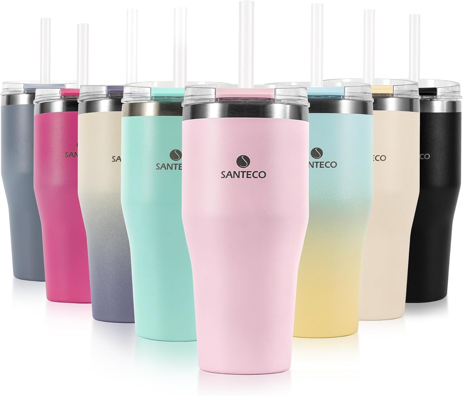 SANTECO 20oz Insulated Coffee Tumbler with Lid and Straw