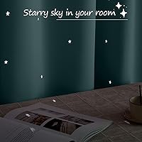 Vista 6 de NICETOWN Cortinas opacas azul grisáceo con estrellas para dormitorio infantil, con ojales, con aislamiento térmico, para oscurecer la habitación