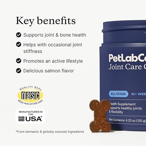 Vista 23 de Petlab Co. Masticables para el cuidado de las articulaciones para perros, altos niveles de glucosamina, mejillones de labios verdes, omega 3