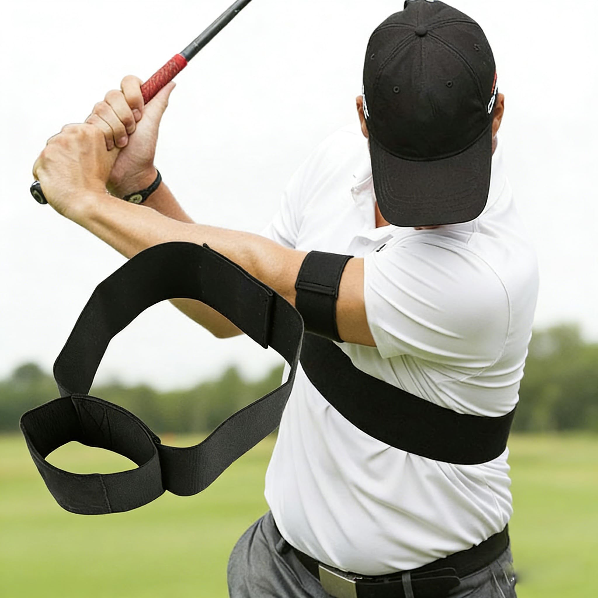 TRS Slider Golf Training Aid, Adjustable Sliders Training Aids, Swing Correcting Arm Band, Unisex Innovative Arm Connection Aid for Swing Correcting Improve Swings Stability,Gifts for Golf Beginners