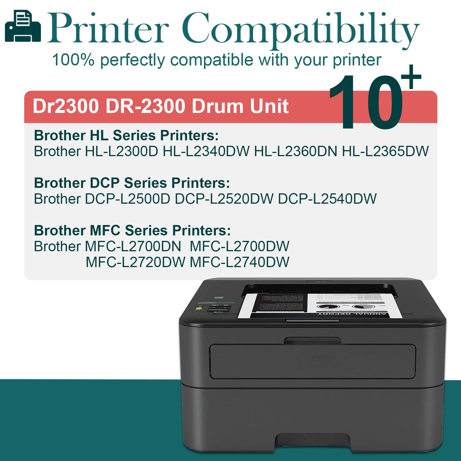 Tambor Compatible para Brother DR-2300 DR2300 para Impresora Brother HL-L2300D HL-L2340DW HL-L2360DN HL-L2365DW MFC-L2700DN MFC-L2700DW MFC-L2720DW MFC-L2740DW DCP-L2500D DCP-L2520DW L2540DW