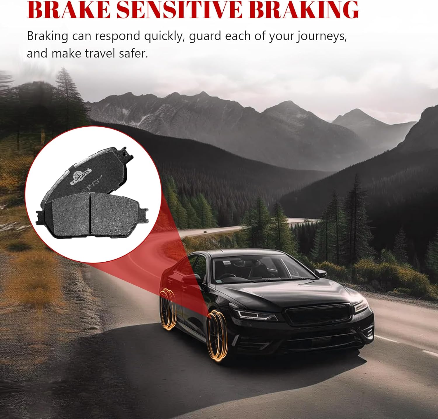 Front and Rear Ceramic Disc Brake Pads Set Replacement for Lexus ES300 2002-2003 ES330 2004-2006, for Toyota Camry 2005-2006 3.3L Se and 3.0L Xle 4-Wheel