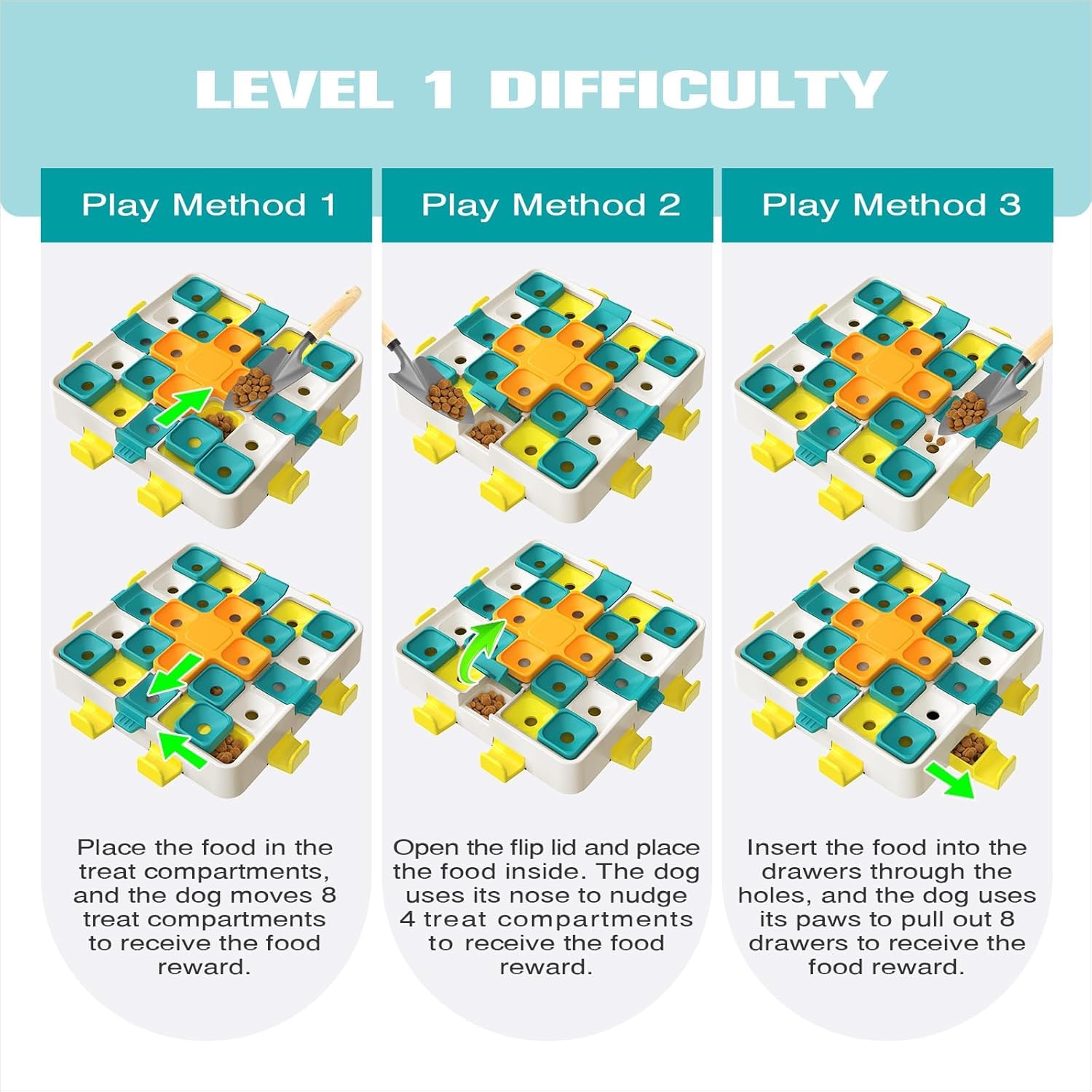 KADTC Jouet puzzle avancé pour chien à 2 niveaux de défi, cube stimulant le cerveau, marque et design américains, jouet interactif pour chiens intelligents, petits, moyens et grands, toutes races