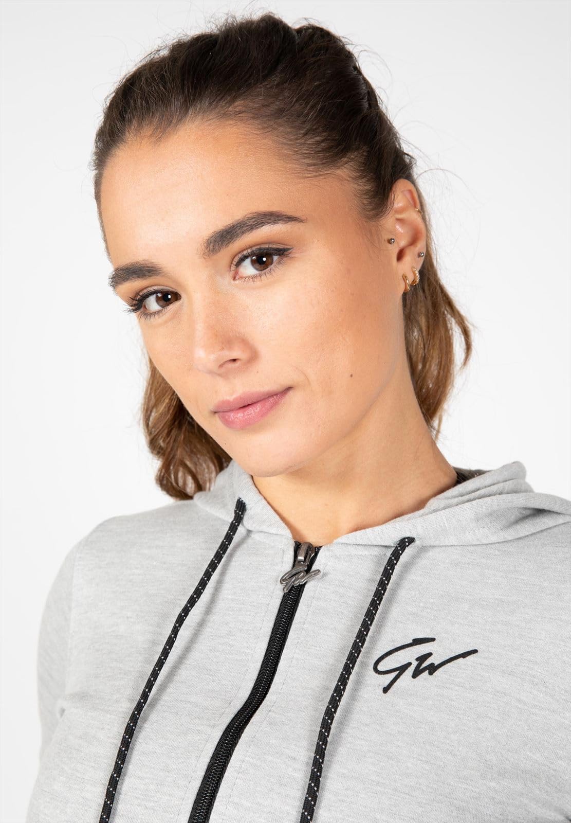 Gorilla Wear Pixley Zipped Hoodie - czarna - lekka funkcjonalna górna część sweter z zamkiem błyskawicznym do uprawiania sportu, na co dzień, na czas wolny, trening, wygodna, oddychająca, z bawełny i