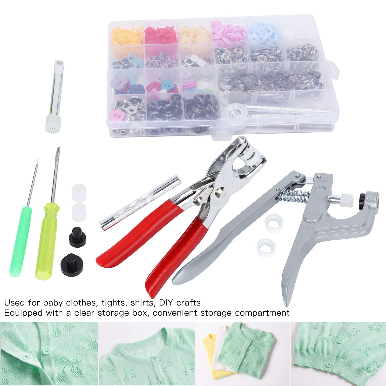 Set di Bottoni Automatici Kit di Bottoni Automatici Bottone Tich Accessori Per Abbigliamento in Metallo Strumento Per Cucire