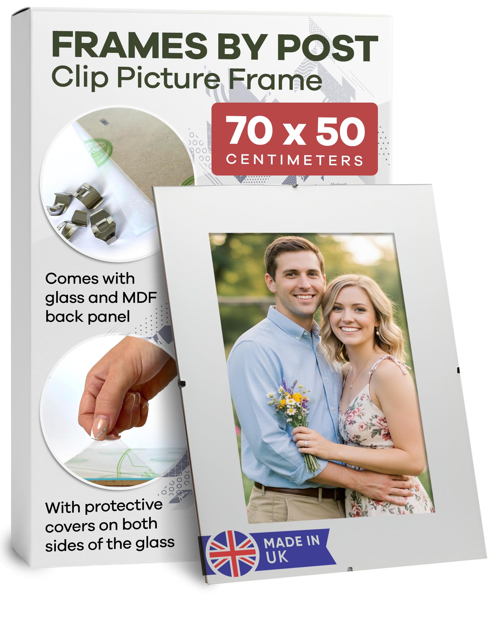 FRAMES BY POST Clip Frame, Picture Photo Frame70 x 50cm, Plastic Glass