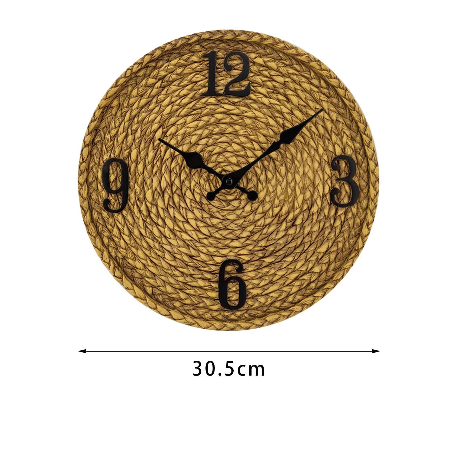 B Baosity Horloge Murale Extérieure en Résine étanche, Ronde, 30 Cm (12 Pouces), Décorative, à Suspendre Au Mur pour Salle de Bain, Jardin Ou Porche.