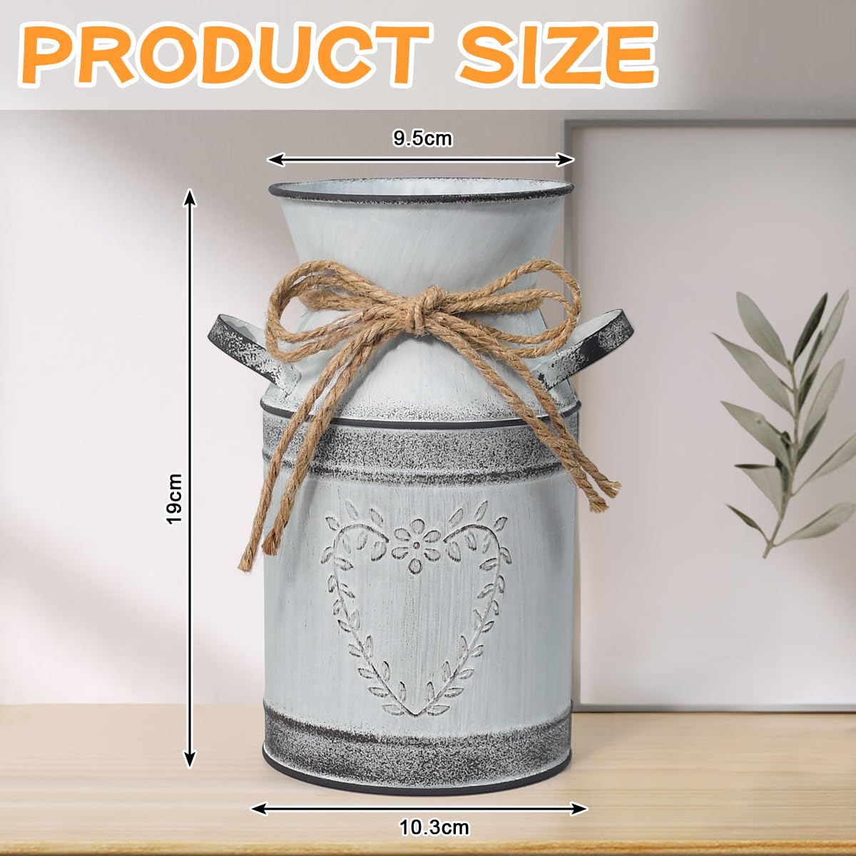 Zuxbolf Vintage Blumenvase Mit Herz - Rustikale Deko Im Landhausstil