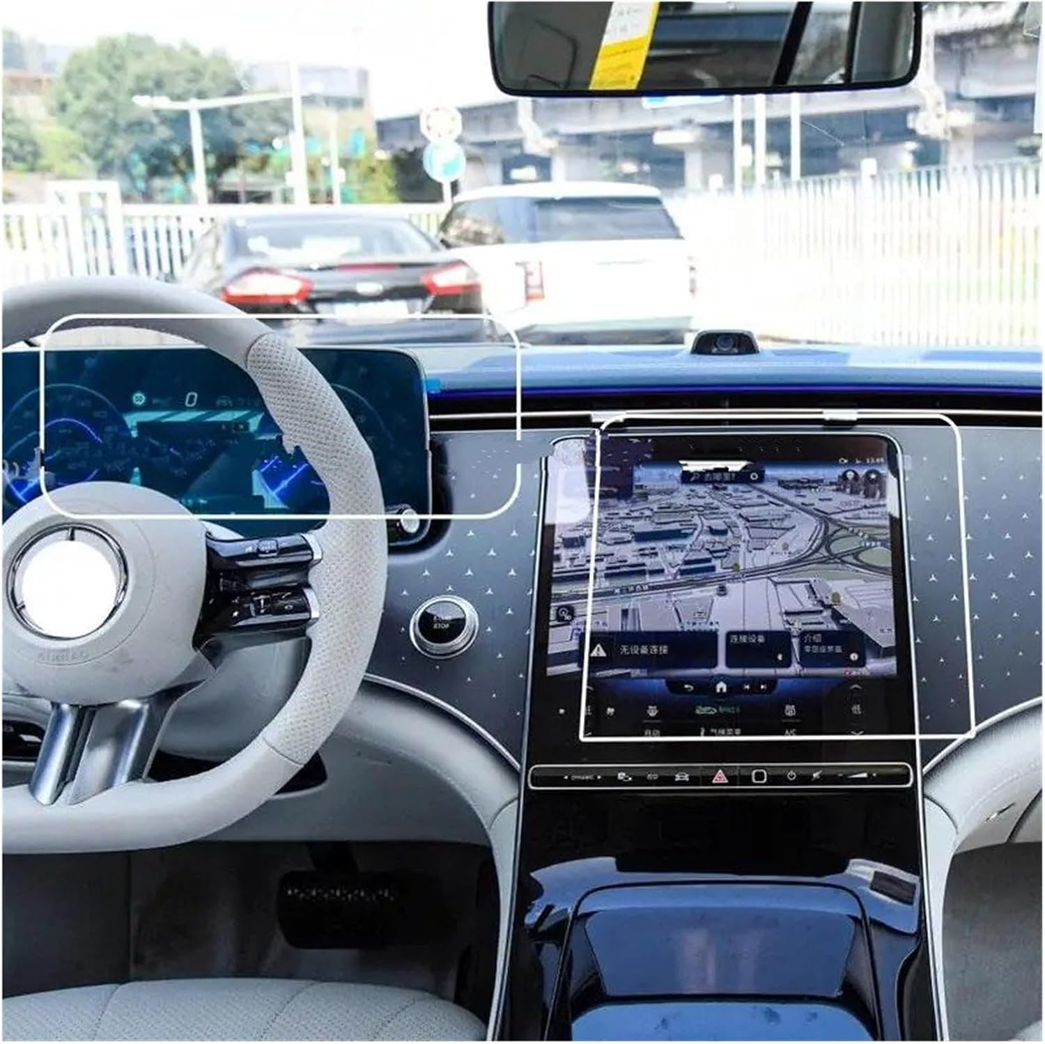 保護フィルム カーナビ 強化ガラススクリーンプロテクター用用EQS用Suv X296 2024車のGPSナビゲーションと計器LCDア