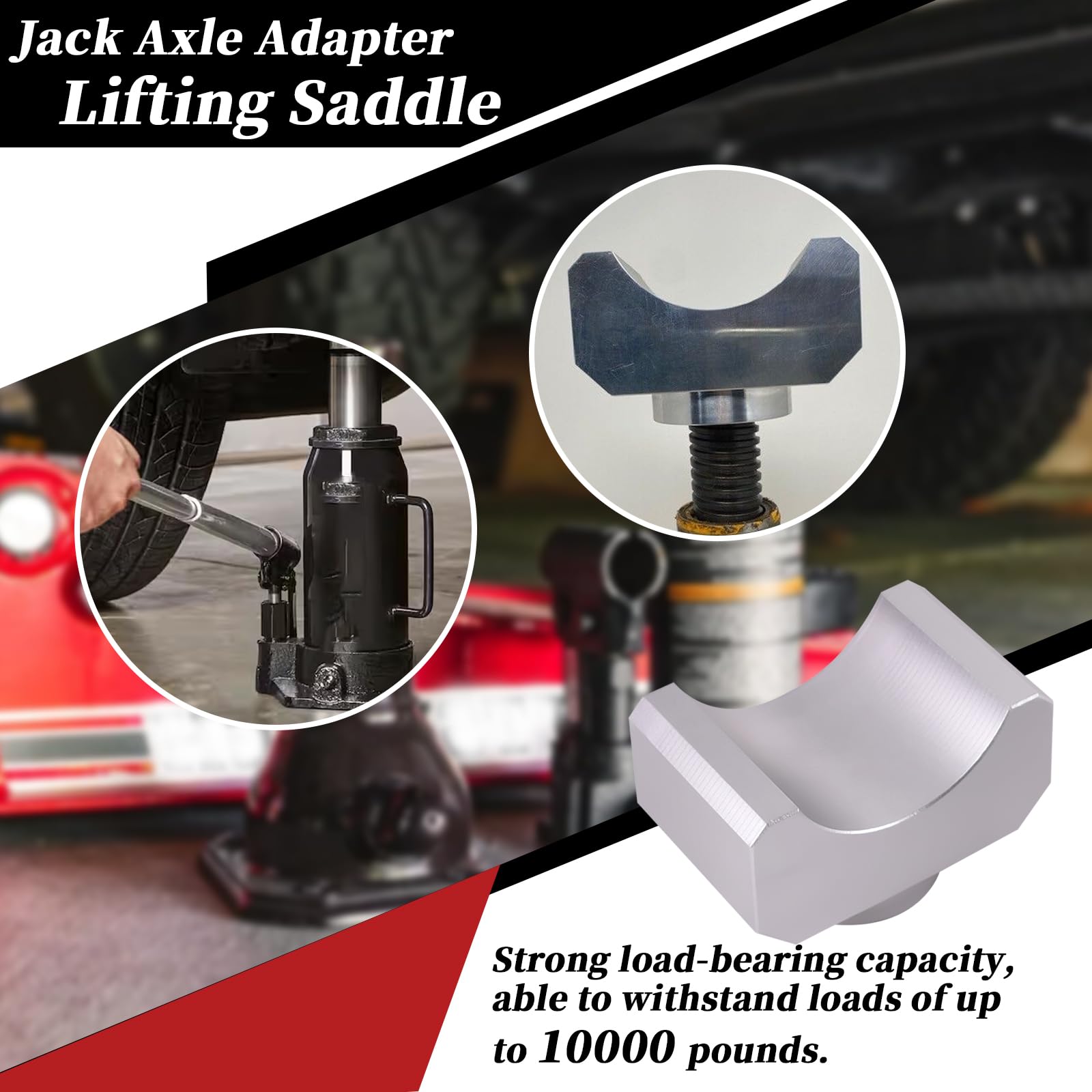 Adapter osi podnośnika siodełko do podnoszenia nadaje się do osi 7,6 cm, kompatybilne z narzędziami do podnośnika butelkowego/narzędziami do podnośnika podłogowego - (Billet aluminium)