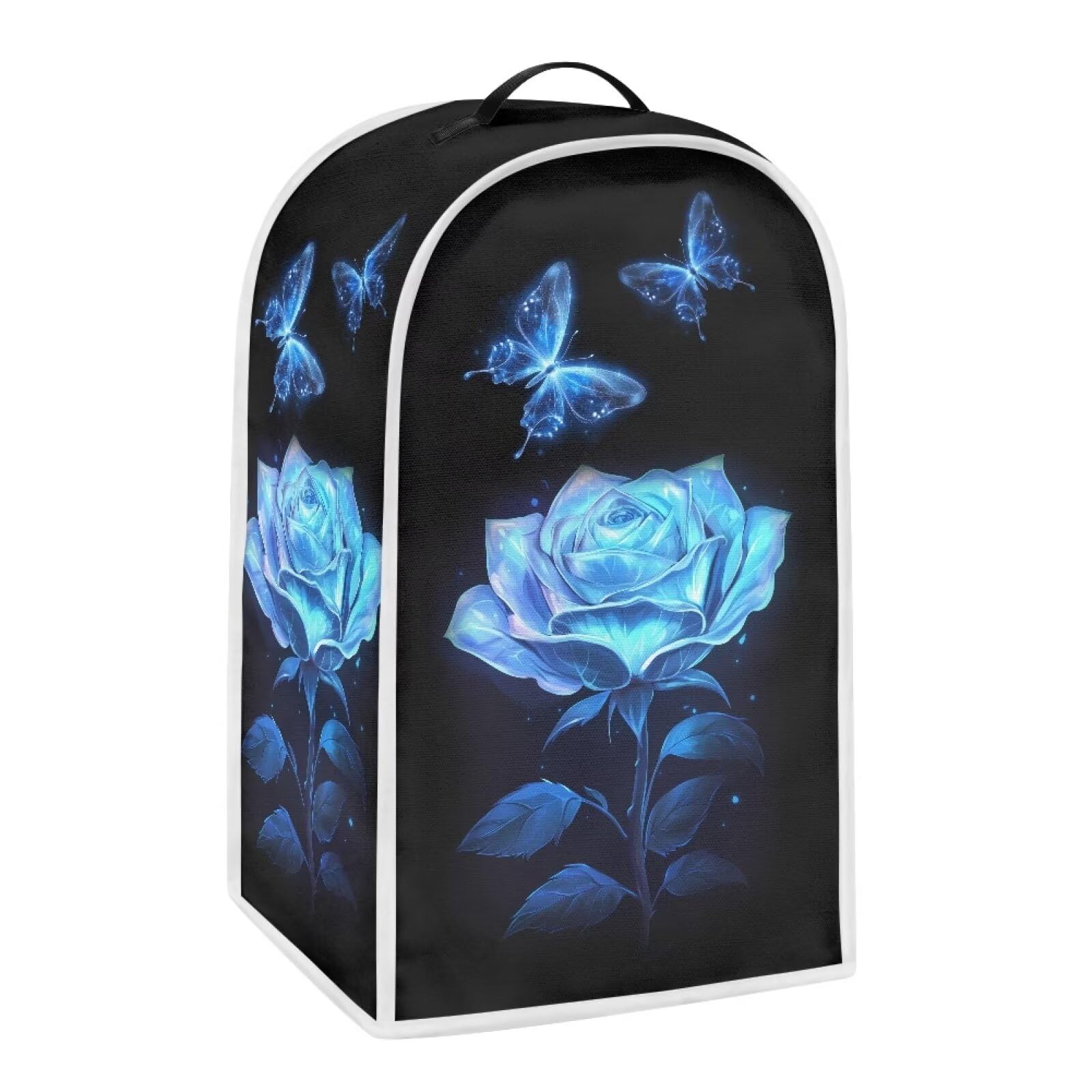 Biyejit Blue Rose Butterfly Blender Cover Home Kitchen Juicer Maker Dust Cover Decoration Kitchen Stand Mixer Coffee Maker Cover Protection Bag for Home Kitchen Decor