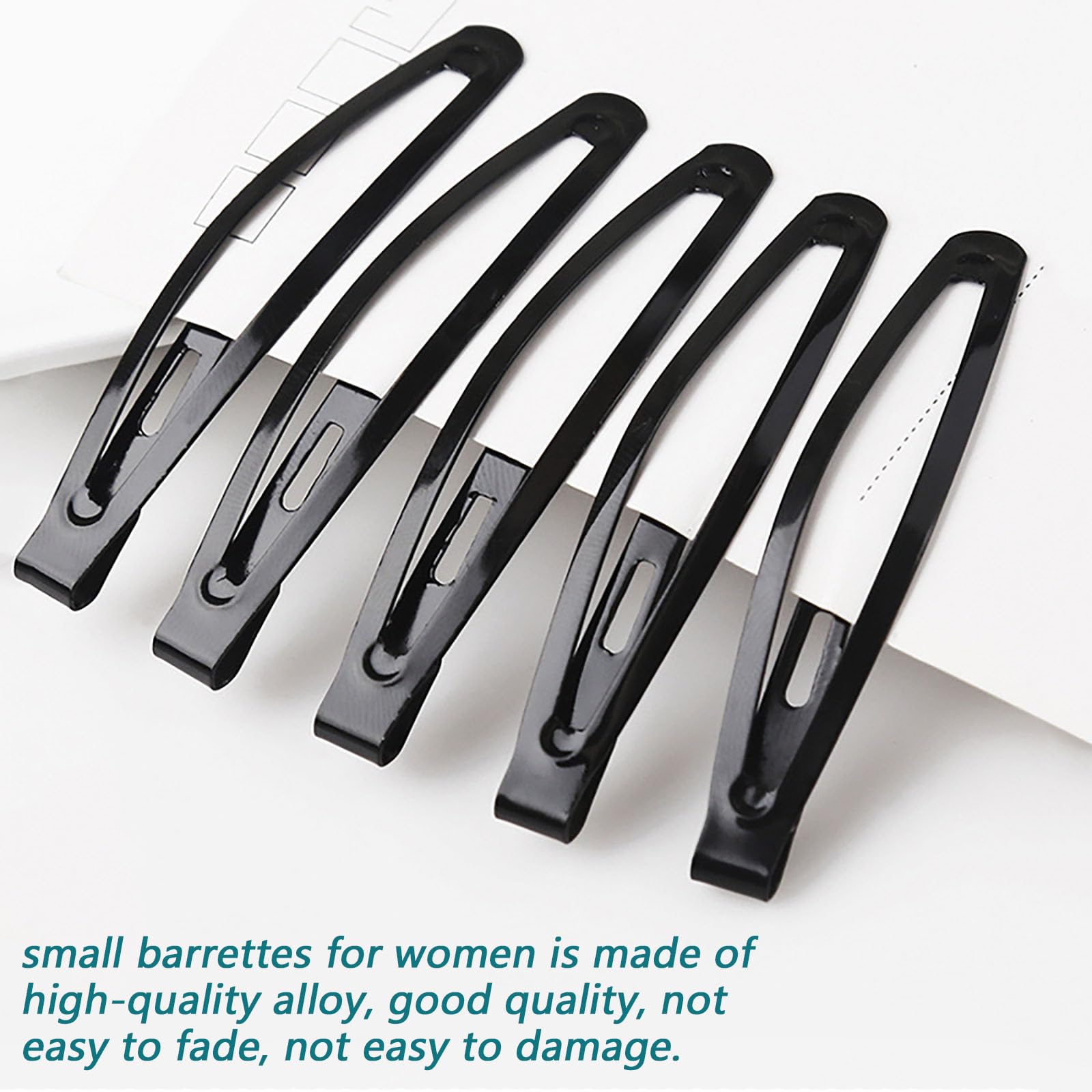 30Pcs Metal Snap Hair Clips Non-slip Snap Hair Slides Hairdressing Black Hair Clips Large Snap Hair Barrettes Bendies Sleepies Hair Clips for Women Girls - Image 3