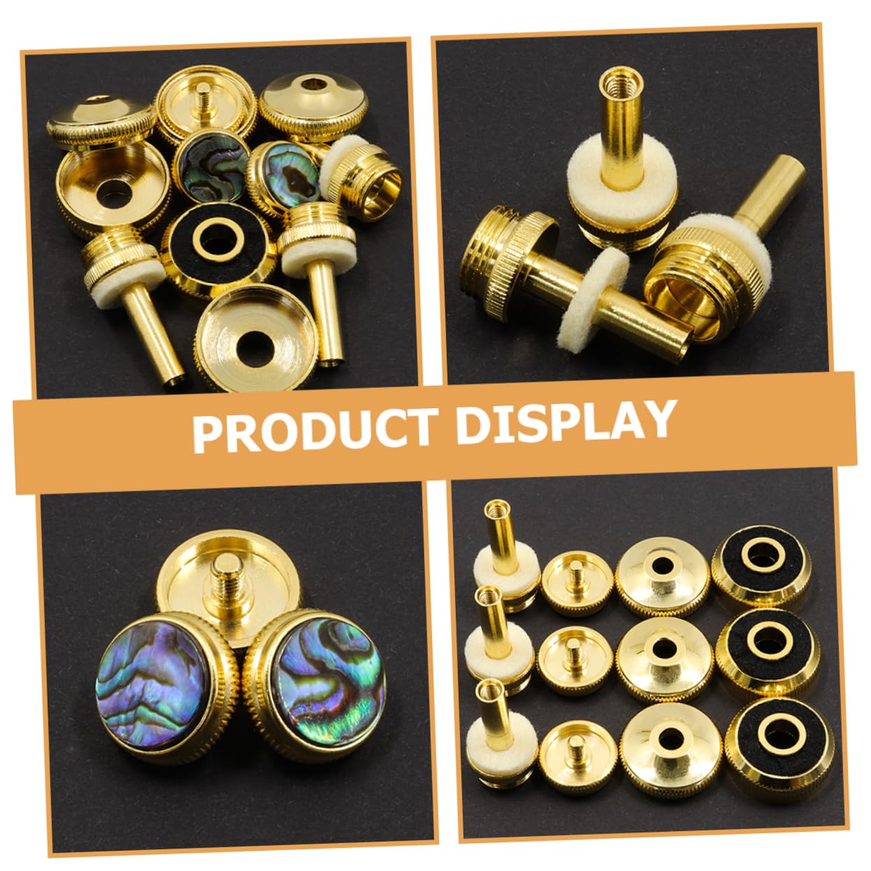 FRCOLOR Juego de Botones de Pistón para Trompeta Dorado de Metal, Mejora la Fluidez y Precisión, Accesorio Elegante para Músicos de Trompeta
