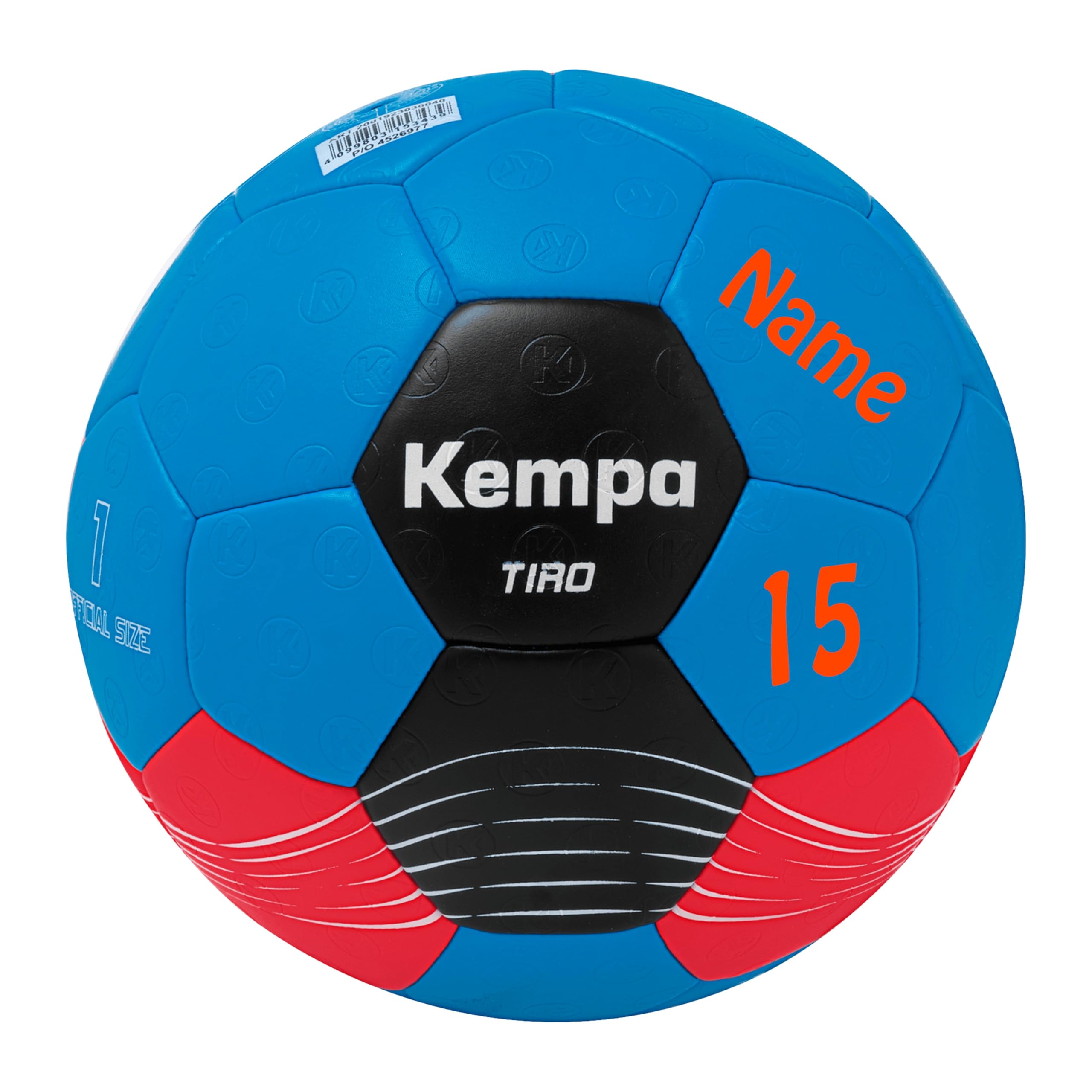Kempa Sportartikelland Angebot Handball Tiro extra leicht blau/rot Größe 1 + Aufdruck Name