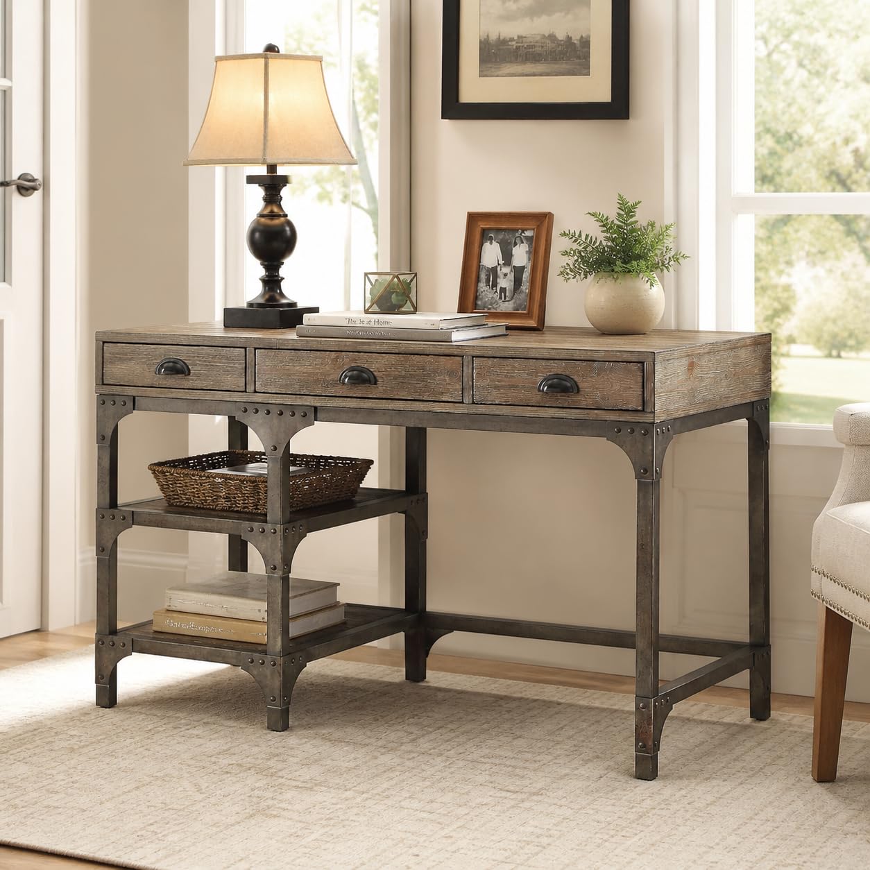 Amazon.com: Jenvor Weathered Oak and Antique Silver 3-Drawer