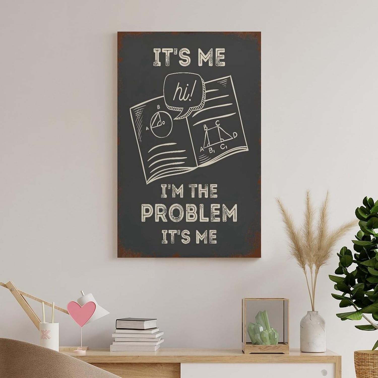 Set-Math Pun-Science Poster-I'm The Problem-Teen Middle High School, Room Aesthetic Canvas Art Posters Educate Decorative For Classroom Or Home 24x36inch(60x90cm)