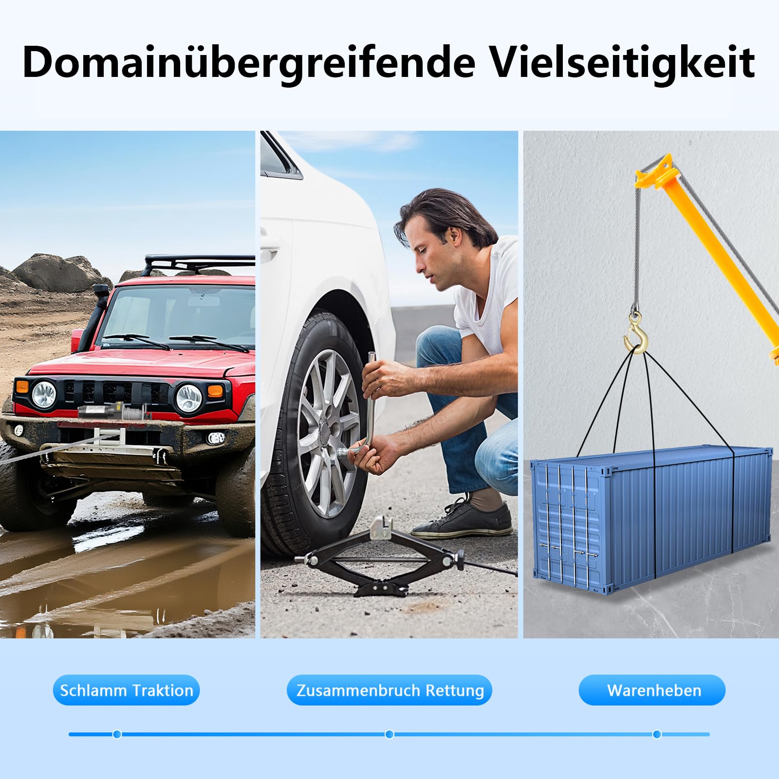 Elektrische Seilwinde 12V 0,4KW Motorwinde Seilzug 900KG Horizontale Traktionslast kompakter Seilhebezug für ATV, Auto, Boot, Anhänger, Offroad