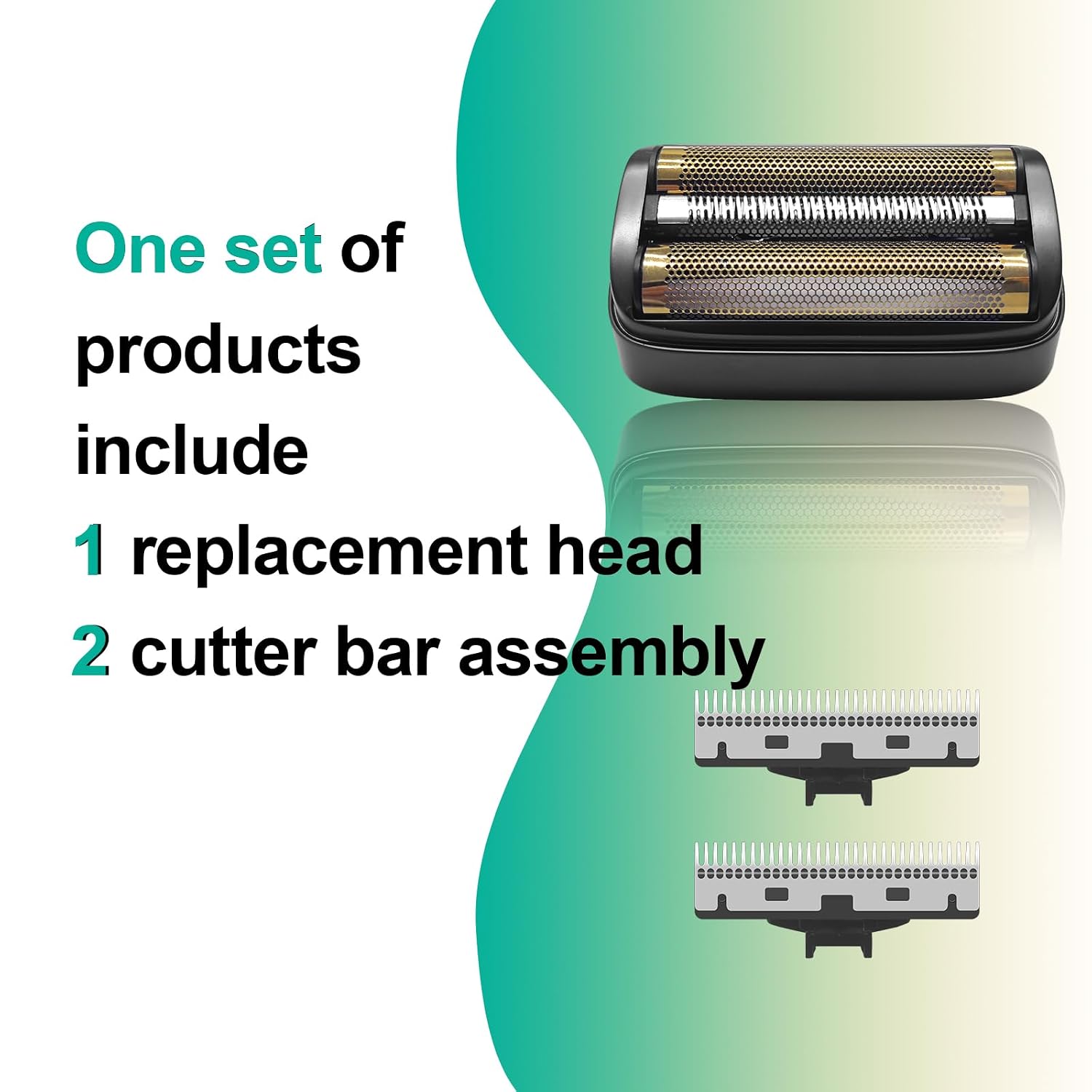 2 Pack Shaver Replacement Foil & Inner Cutters Compatible with Andis 17300 reSURGE Electric Shaver,Black