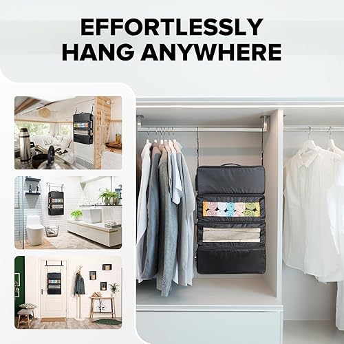 Vista 4 de Organizador de maleta, organizador de equipaje de viaje, estantes colgantes, cubo de embalajeorganizador de viaje portátil plegable para equipaje