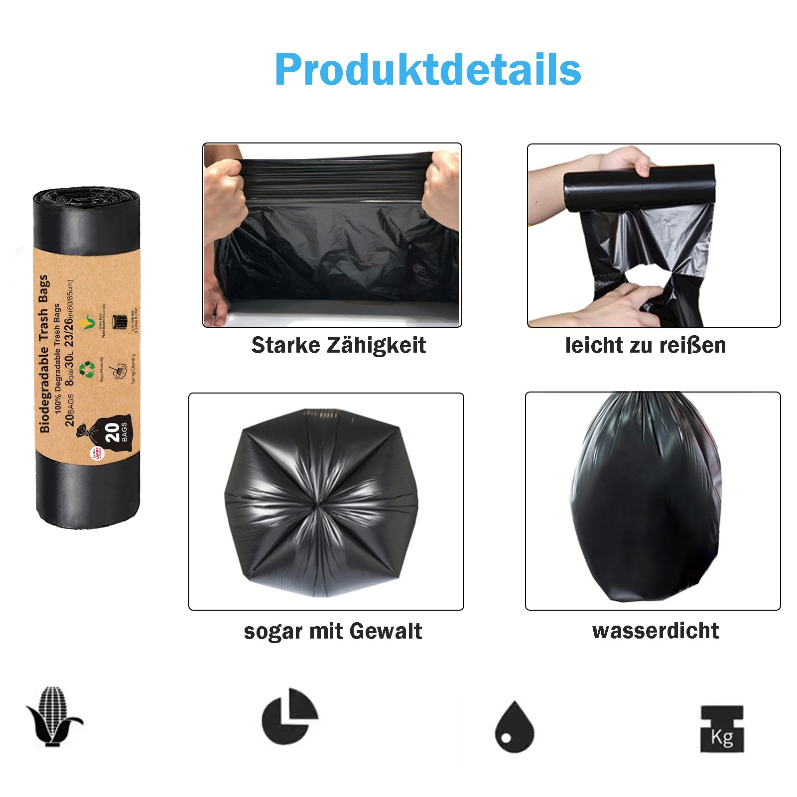 80 Sacchetti Igienici Da Campeggio 45L - Biodegradabili Per Toilette