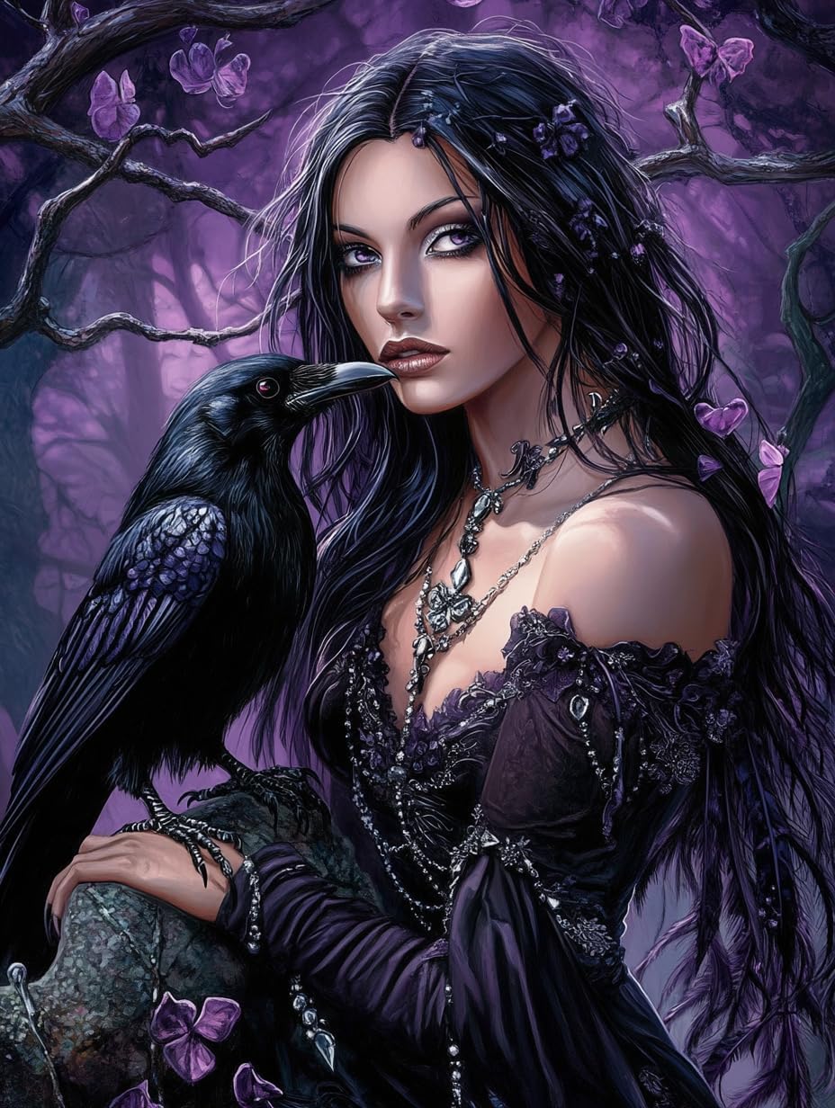 LEYIUYIU 5D Diamond Painting Kit: DIY Creative Wall Decor Craft Kit Designed for Adults and Beginners - Black Crow - 40x50cm