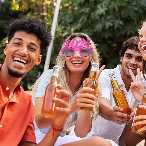 Miniatura 4 de Gafas de Feliz Año Nuevo 2024 Gafas de Nochevieja Divertidos Anteojos Accesorios para Fotos Elegante Año Nuevo Clase de 2024 Suministros de gafas