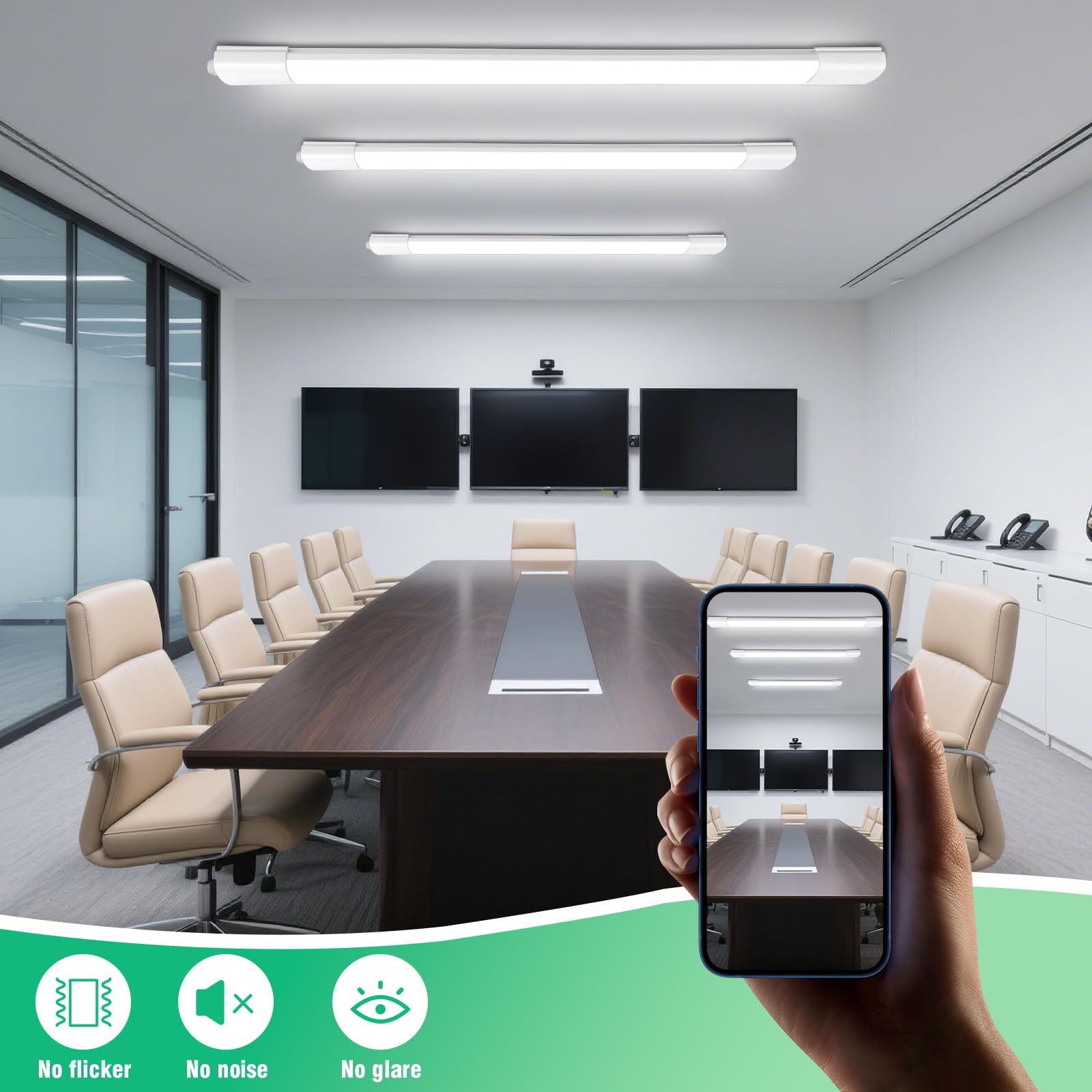 LED Feuchtraumleuchte 60CM mit 20W 2200LM, Deckenleuchte Feuchtraum Flach Feuchtraumlampe Wasserdicht IP65, 4000K Neutralweiß Werkstattlampe, Kellerleuchte, Wannenleuchte für Büro Garage Lager