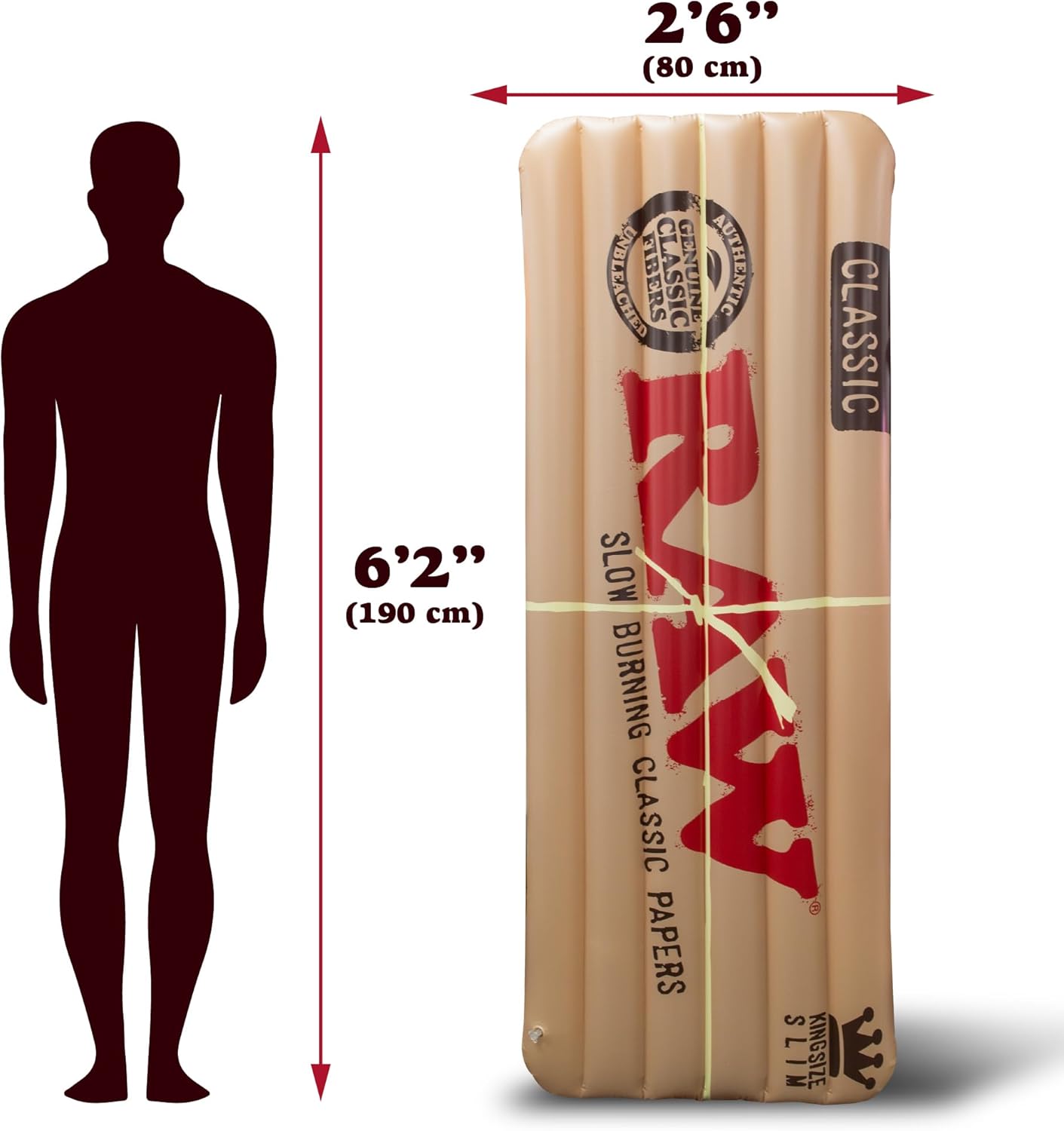 RAW Pack Floaty - Size 6.2" x 2.6" - Classic Slow Burning Classic Floaty