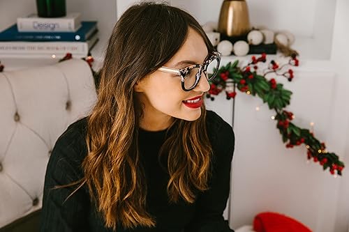 Miniatura 5 de Peepers by PeeperSpecs Oprah's Favorite Showbiz - Gafas de lectura con bloqueo de luz azul para mujer, diseño de mármol negronegro +2.00, mármol