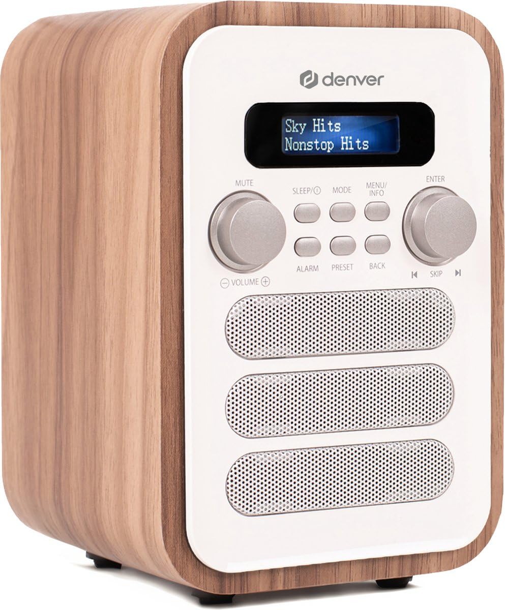 Denver DAB-48WHITE DAB + Radio Mit integriertem FM-Radio und Bluetooth-Funktion