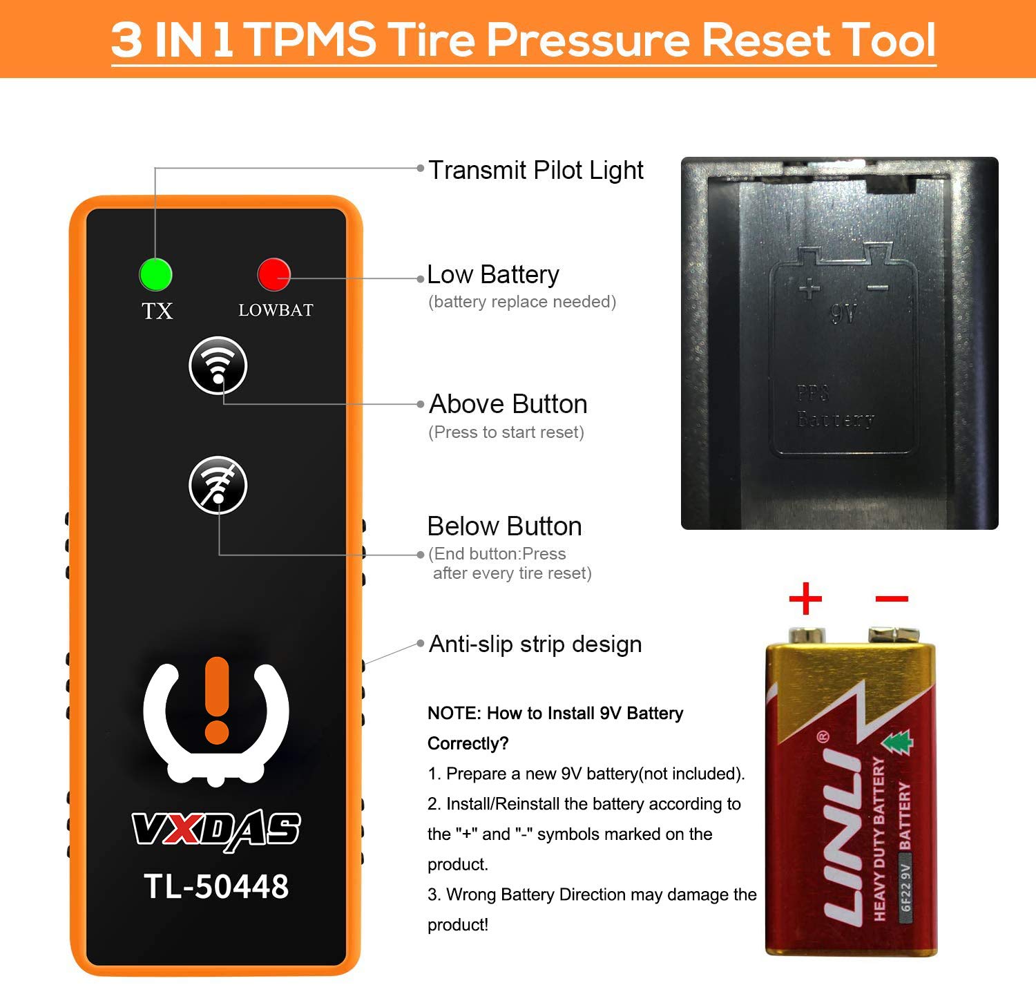 Arozk 3IN1 TPMS Relearn Reset Tool for Toyota GM Ford Tire Pressure