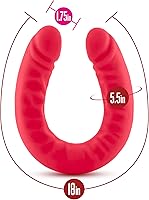 Vista 3 de Blush Novelties Ruse Platinum Curado Ultrasilk Purio - Consolador de doble cabeza de silicona, curado de 18 pulgadas, doble penetración DP realista