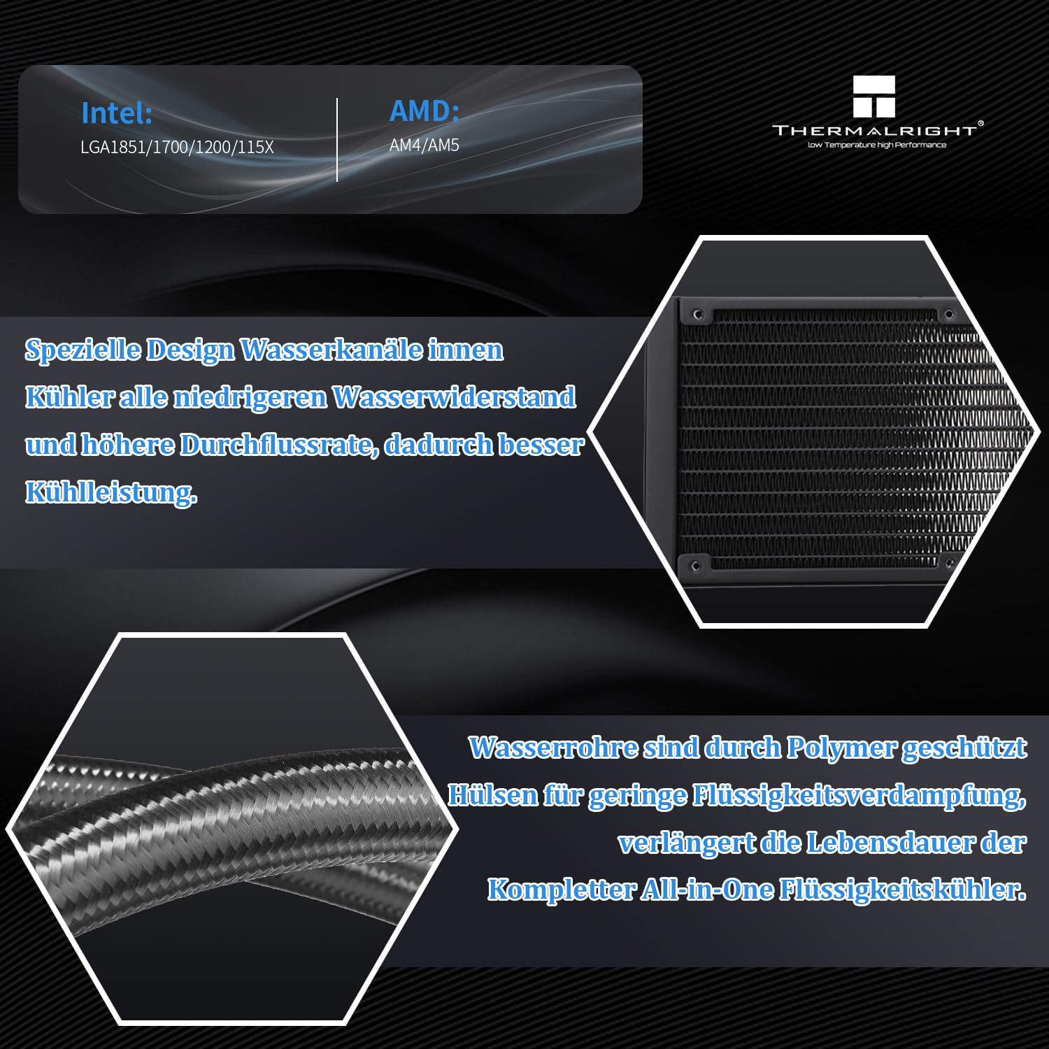 TR AQUA Elite 360 ARGB CPU Wasserkühler mit 3 PWM Lüftern, 1550RPM Geschwindigkeit, für AMD/AM4/AM5 & Intel LGA1150/1151/1155/1156/1200/1851/1700 (AE360)