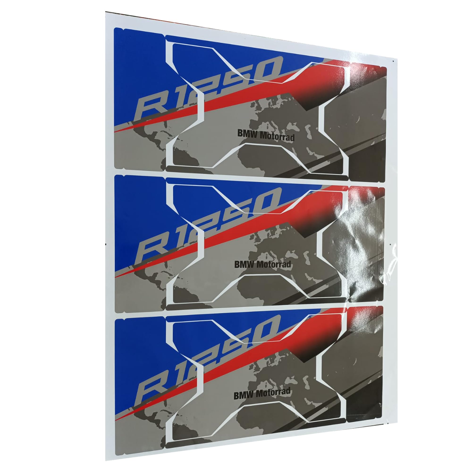 Set mit 3 Grafik-Aufklebern für Koffer Vario 2. Modell für Motorrad BMW GS R 1250 rechte Seite links und Heckkoffer Free Bubble Vinyl