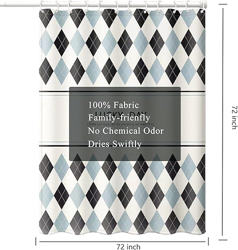 Miniatura 98 de Cortina de ducha de tela blanca con contrapeso inferior, calidad de hotel impermeable, 72 x 72 pulgadas, lavable a máquina B-blanco,Beige